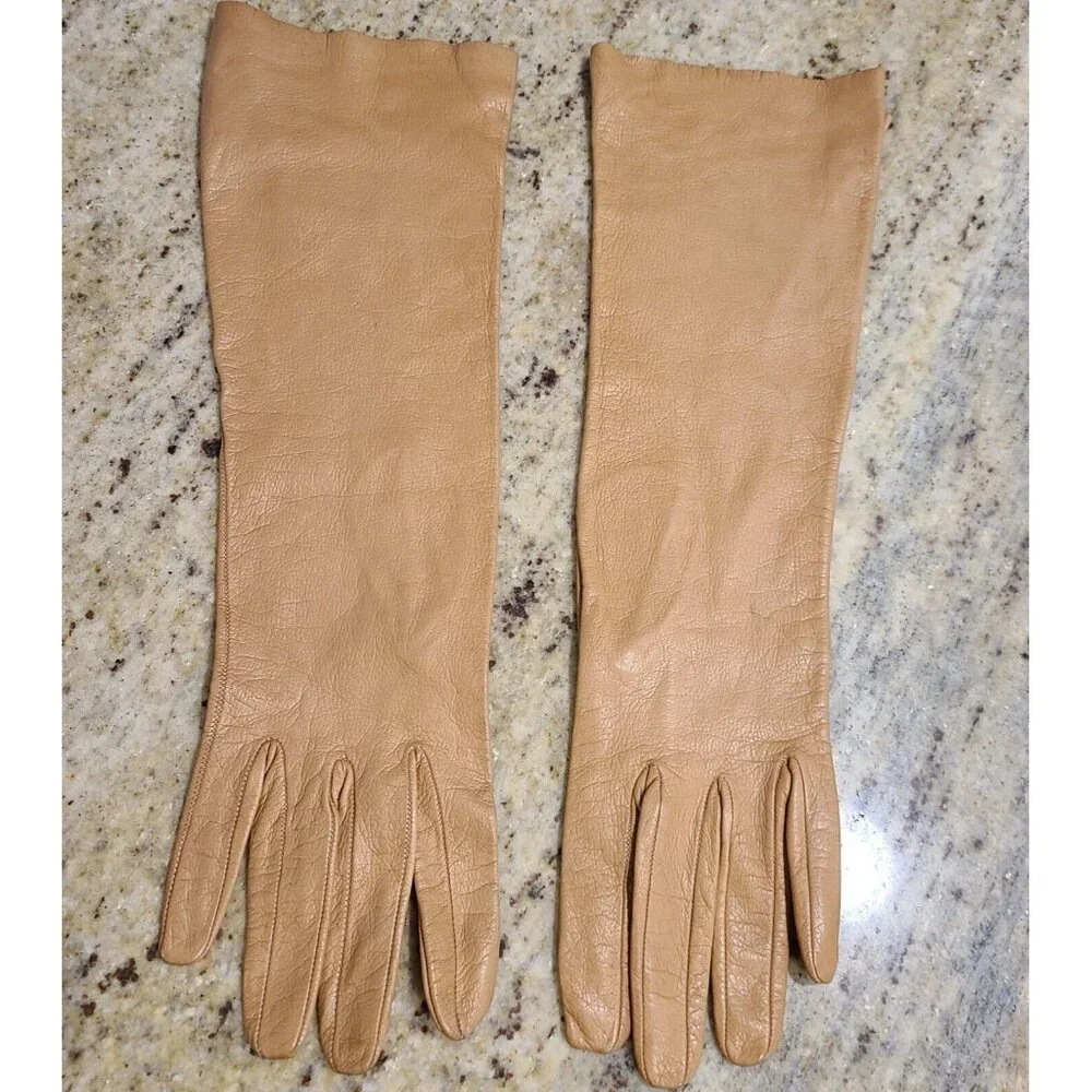 Vintage Size S 6.5 Tan Camel Color Soft Leather Formal 12.5